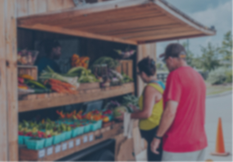 People at a vegetable stand at Newfield in Martin County, Florida
